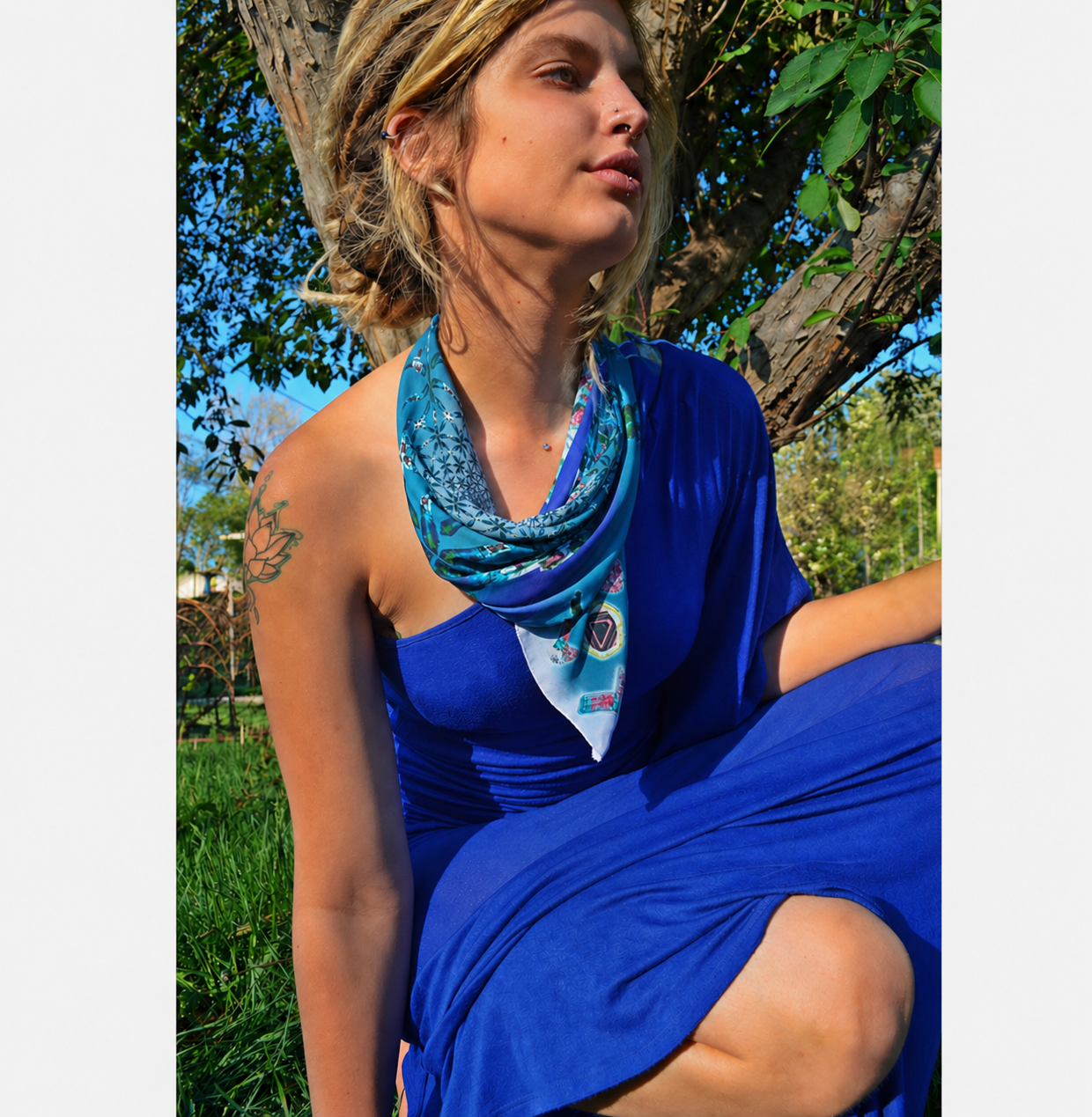 Royal Blue & TeacockPeal Xxl Bandana