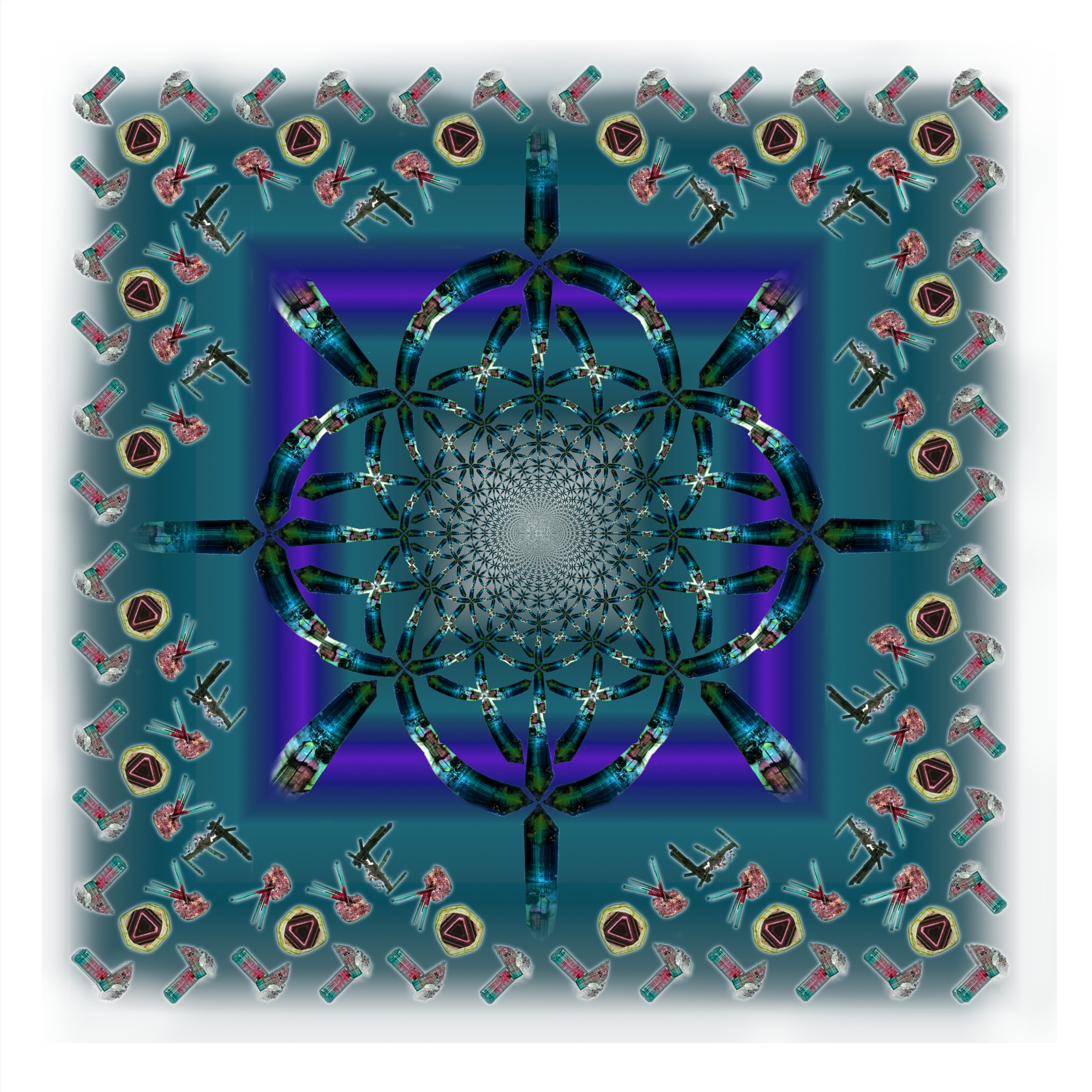 Royal Blue & TeacockPeal Xxl Bandana